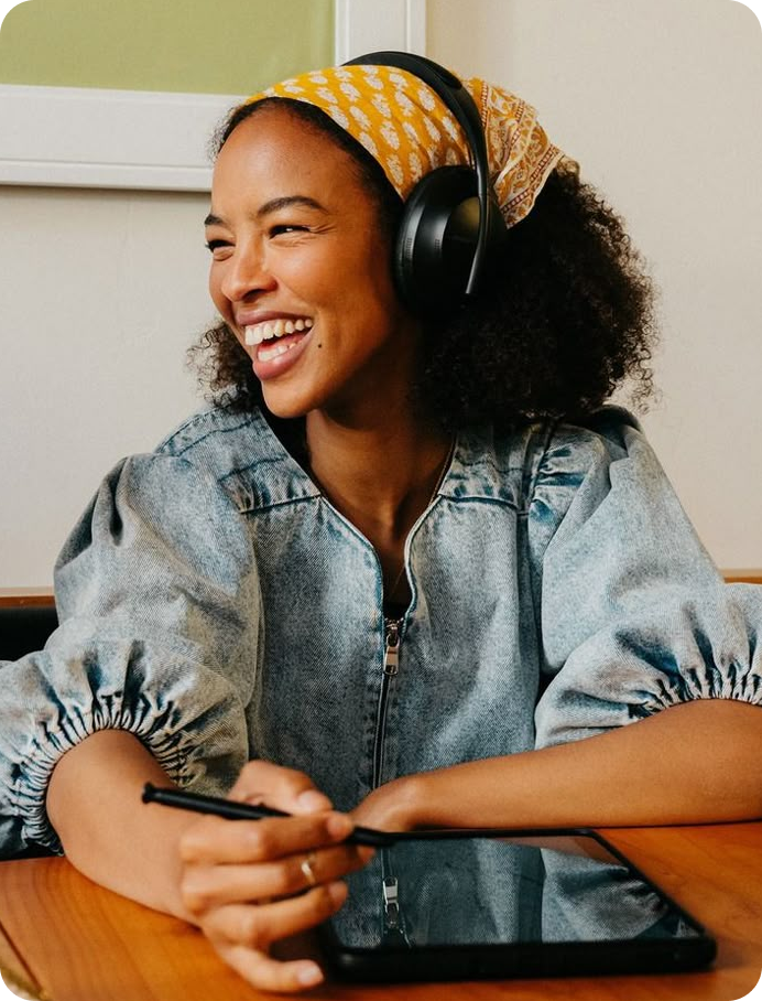 Community member with headphones