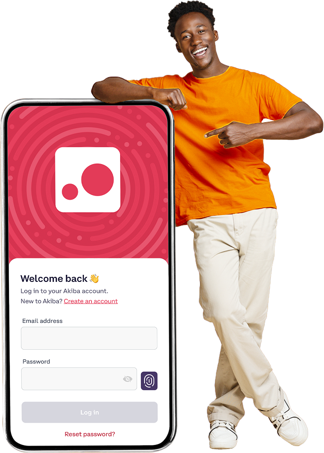 Person with Akiba app