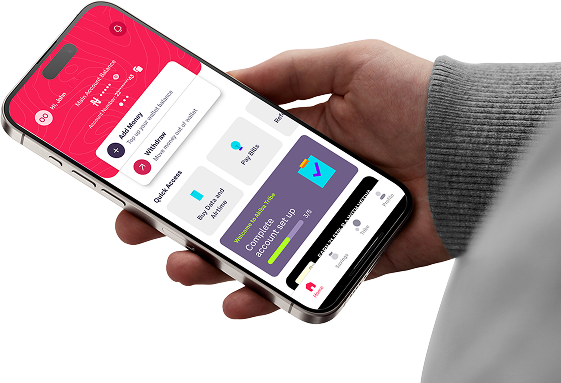 Hand holding phone with Akiba app